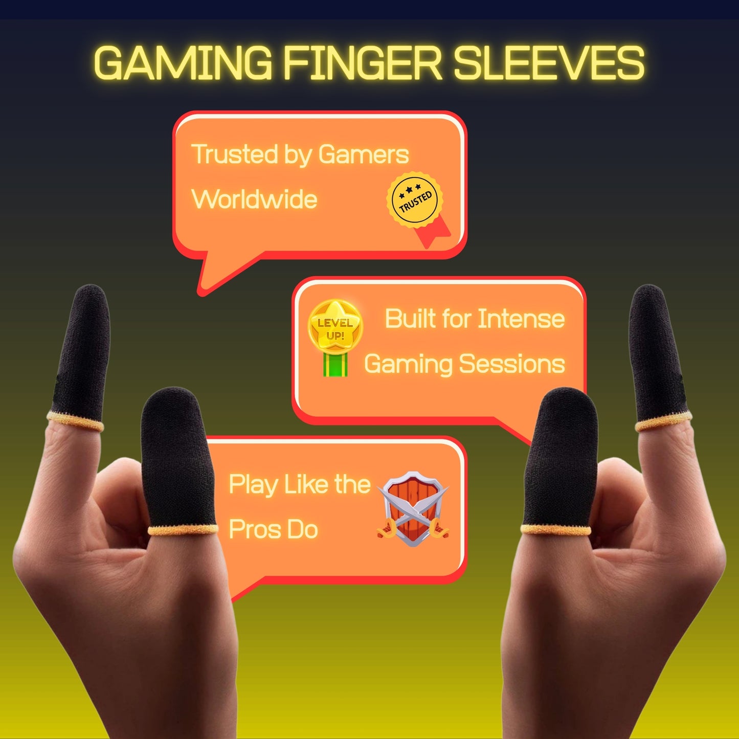 Mobile Gaming Finger Sleeves – Thumb + Finger Set | Pack of 10 Pairs | Ideal for BGMI, COD, Free Fire