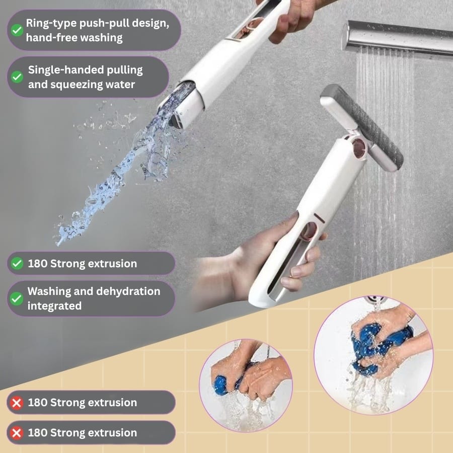 Self-Squeeze Portable Mop – Space-Saving, Quick Cleaning